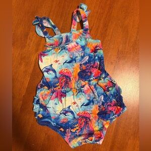 Bums & Roses bamboo aquarium bubble romper